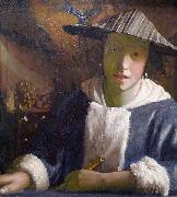 Johannes Vermeer Girl with a flute. Sweden oil painting artist